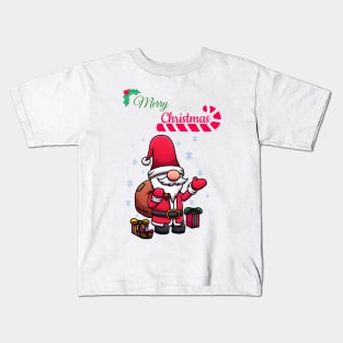 Merry Christmas Santa Gnome Kids T-Shirt